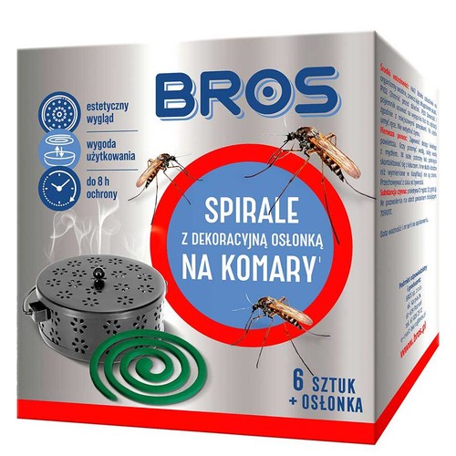 Spirale na komary z dekoracyjną osłonką  6 sztuk Bros zestaw