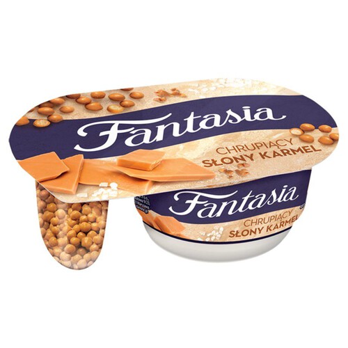 Fantasia Jogurt kremowy z chrupkami w polewie o smaku słonego karmelu Danone 99 g