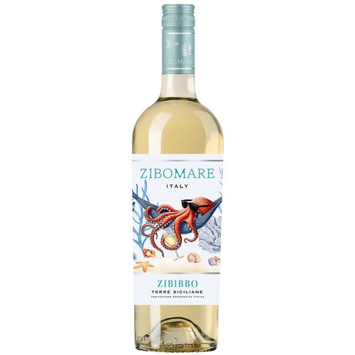 Wino włoskie białe półwytrawne Terre Siciliane alk. 12,0% obj. Zibomare Zibibbo 750 ml