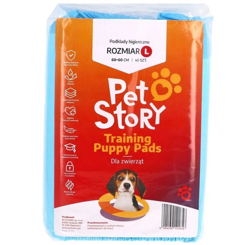 Podkłady higieniczne dla zwierząt rozmiar L 60x60 cm Pet Story 40 sztuk