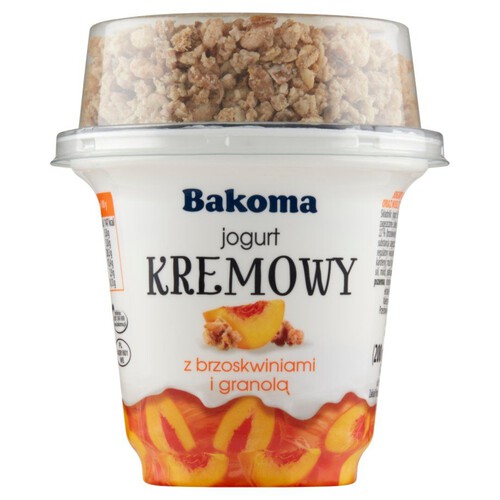 Jogurt kremowy z brzoskwiniami i granolą Bakoma 230 g