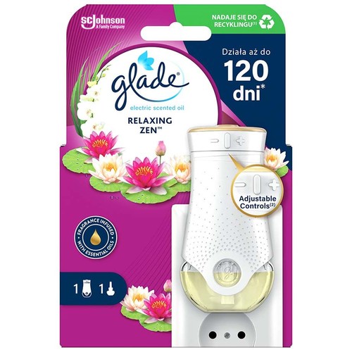 Elektryczny odświeżacz powietrza z wkładem 20 ml Relaxing Zen Glade zestaw