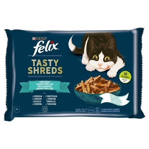 Karma mokra dla kotów z łososiem i tuńczykiem   Felix 4 x 80 g