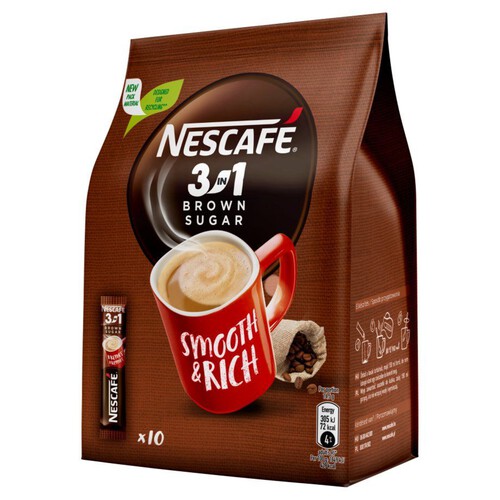 Kawa rozpuszczalna brązowy cukier  Nescafé 10 x 16,5 g