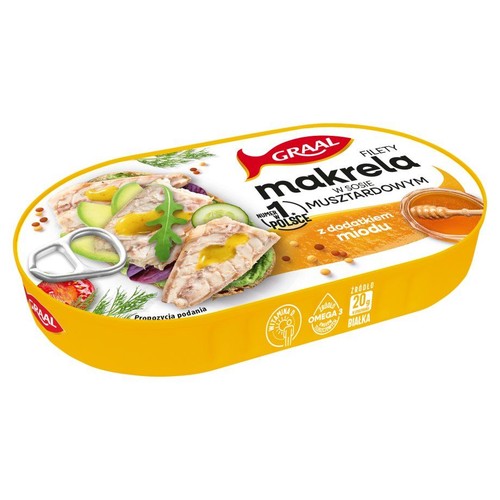 Filety z makreli w sosie musztardowym z miodem GRAAL 170 g