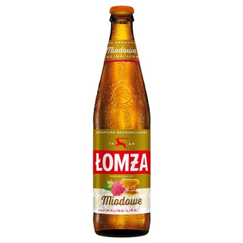 Piwo jasne miodowo-malinowe alk. 5,7% obj. Łomża 500 ml