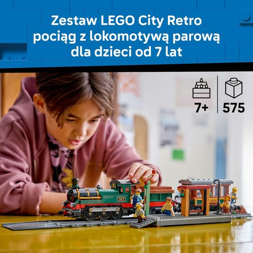 City Retro pociąg z lokomotywą parową 60511 LEGO 1 sztuka