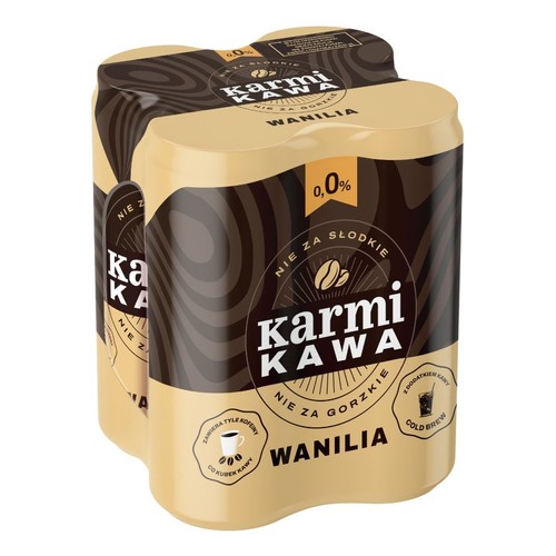 Piwo ciemne bezalkoholowe o smaku kawy z wanilią alk. 0,0% obj. Karmi 4 x 500 ml