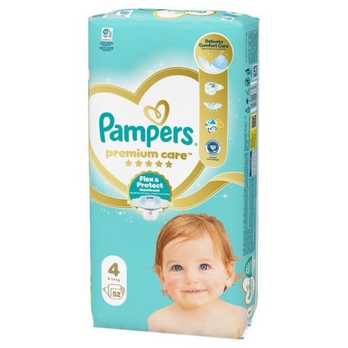 Pieluchy 4 premium care maxi (9-14 kg) Pampers 52 sztuki