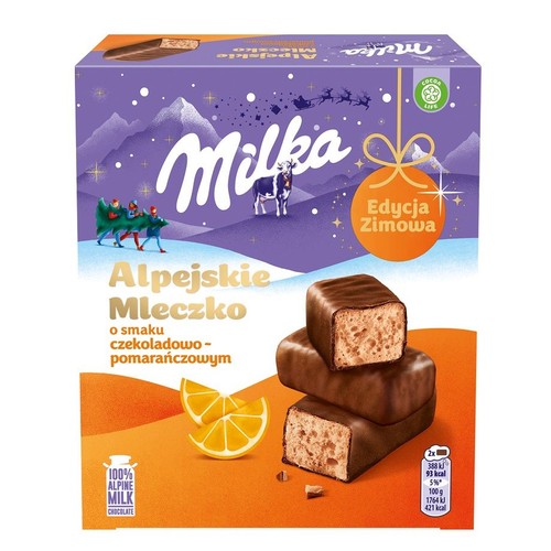 Alpejskie Mleczko pomarańczowo-czekoladowe praliny Milka 330g