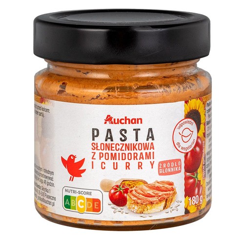 Pasta słonecznikowa z pomidorami i curry Auchan 190 g