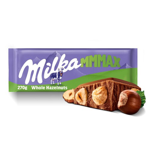 Czekolada mleczna z całymi orzechami laskowymi Milka 275 g 