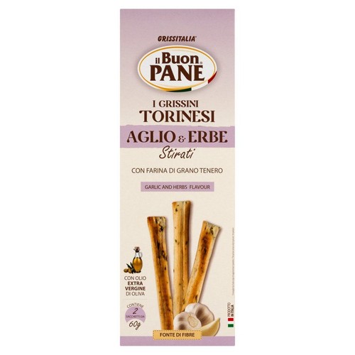 Paluszki grissini z oliwą z oliwek, ziołami i czosnkiem Il Buon Pane 120 g