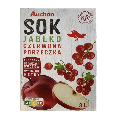 Sok jabłko-czerwona porzeczka Auchan 3 l