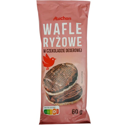 Wafle ryżowe w czekoladzie deserowej Auchan 60 g