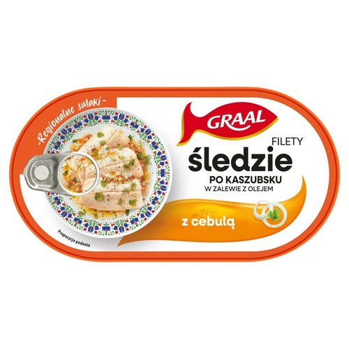 Filety śledziowe po kaszubsku w zalewie z olejem i cebulą GRAAL 170 g