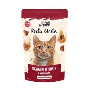 Karma mokra dla kotów Kocia Uczta Kawałki w sosie z królikiem   Pan Mięsko 85 g