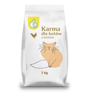 Karma sucha dla kotów z drobiem Auchan 1 kg