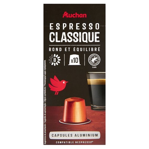 Kawa mielona Espresso Classico kapsułki Auchan 10 kapsułek