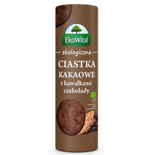 BIO Ciastka kakaowe z kawałkami czekolady  EkoWital 250 g