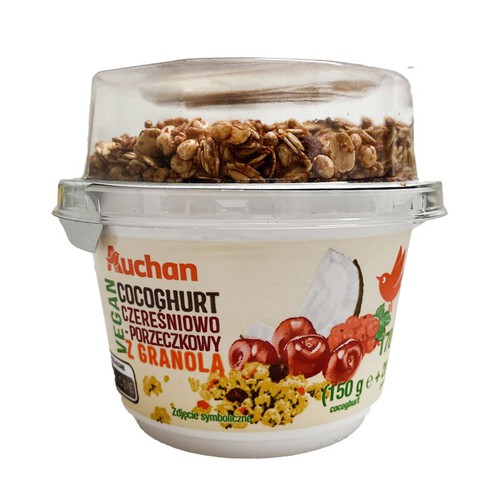 Vegan Cocoghurt czereśniowo porzeczkowy z granolą Auchan 170 g