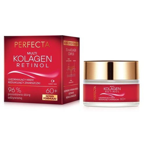 Perfecta Multi Kolagen Retinol, ujędrniający krem redukujący zmarszczki 60+.