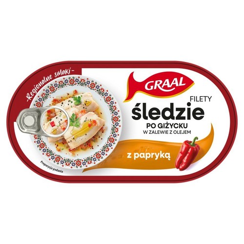 Filety śledziowe po giżycku w zalewie z olejem z papryką GRAAL 170 g