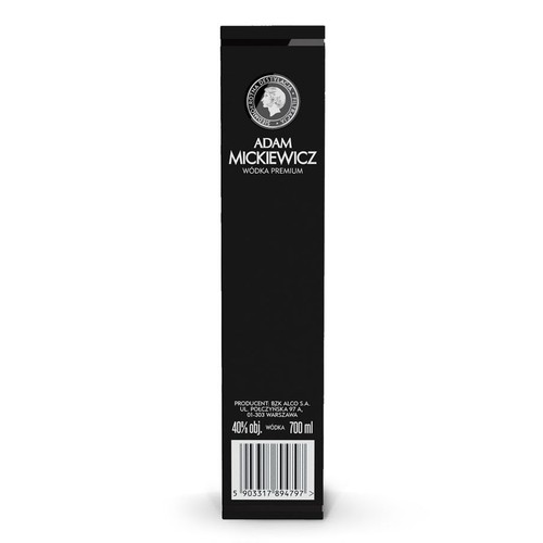 Wódka czysta Premium alk. 40,0% obj. + 2 kieliszki   Adam Mickiewicz 700 ml