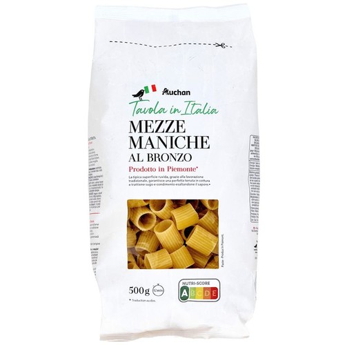 Makaron Mezze Maniche Al Bronzo rurki Auchan 500 g