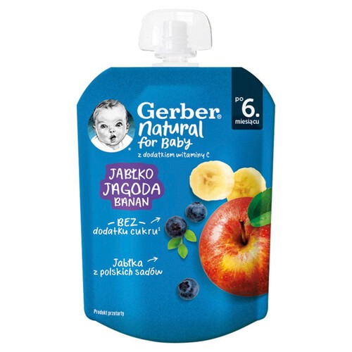 Mus jabłko jagoda banan po 6 miesiącu Gerber 80 g