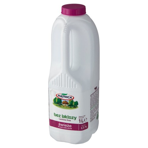 Mleko świeże bez laktozy 2% Piątnica 1 l