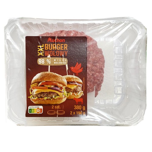 Burger wołowy XXL Auchan 380 g