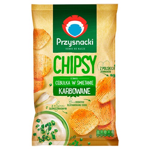 Chipsy karbowane o smaku cebulka w śmietanie Przysnacki 135 g