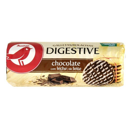 Digestive ciastka pełnoziarniste oblane mleczną czekoladą Auchan 300 g