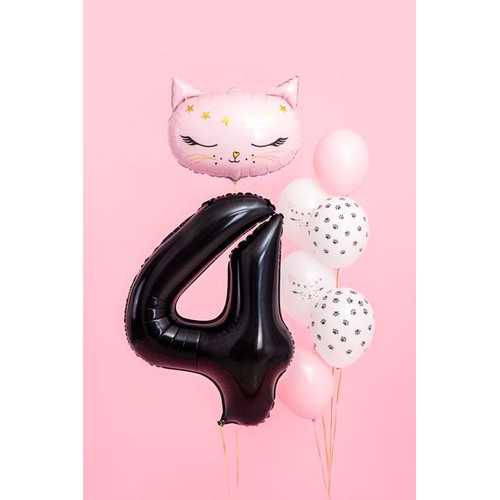 Balon foliowy Cyfra "4" czarny 86cm Party Deco sztuka