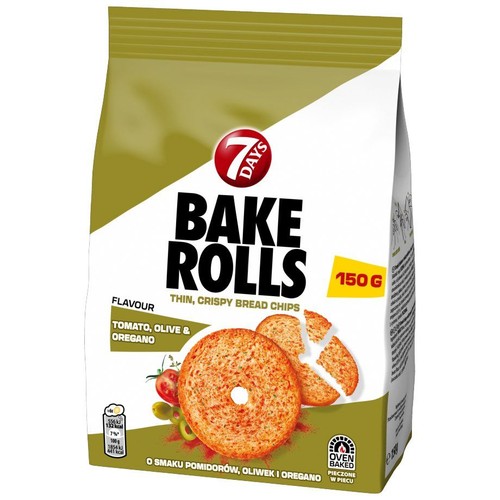Bake Rolls o smaku pomidorów, oliwek i oregano 7 Days 150 g