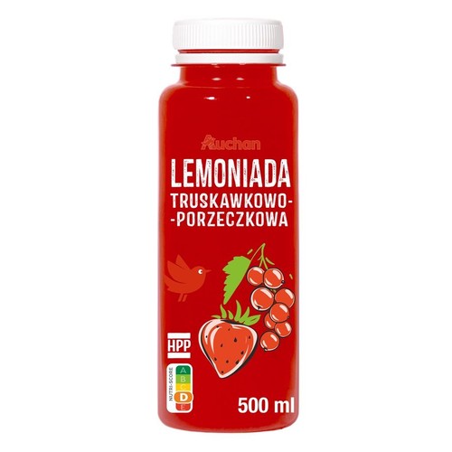Lemoniada truskawkowo-porzeczkowa HPP   Auchan 500 ml