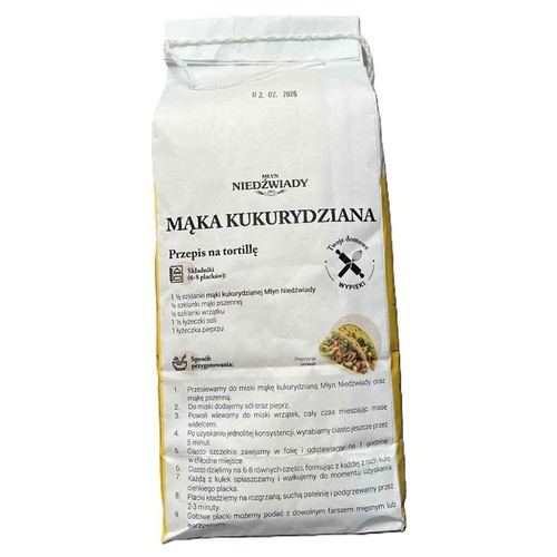 Mąka kukurydziana pełnoziarnista Młyn Niedźwiady 1 kg