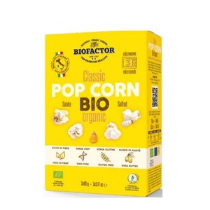 BIO Popcorn z solą do mikrofalówki bezglutenowy  BIOFACTOR 3 x 90 g
