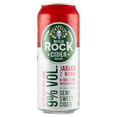 Cydr jabłkowy z sokiem wiśniowym półsłodki alk. 9,0% obj. Wild Rock 500 ml