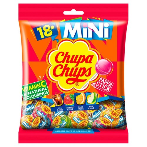 Lizaki o smaku truskawki, pomarańczy, jabłka i coli Chupa Chups 18 sztuk