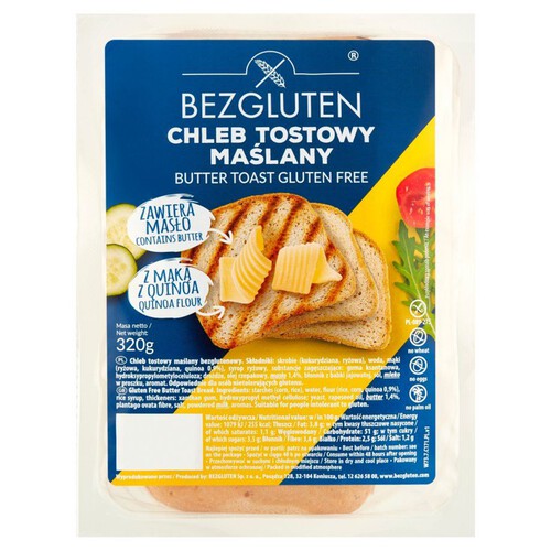 Chleb tostowy maślany bezglutenowy Bezgluten 320 g