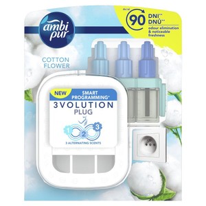 Odświeżacz elektryczny 3Volution + wkład 20 ml Cotton Flower Ambi Pur zestaw