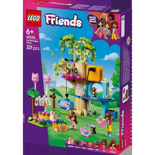Friends Kocie przyjęcie urodzinowe i domek na drzewie 42666 LEGO 1 sztuka