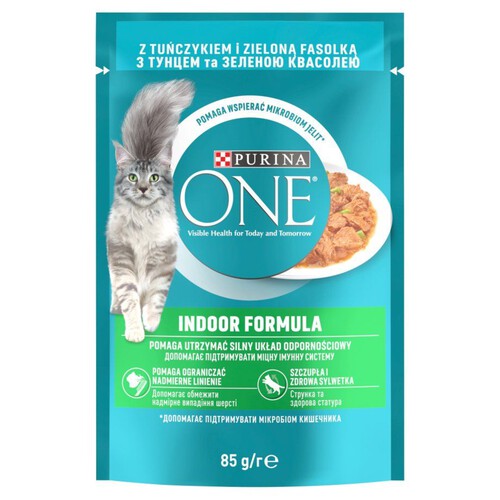 Indoor formula mokra karma dla dorosłych kotów tuńczyk PURINA ONE 85 g