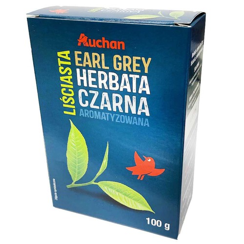 Herbata czarna liściasta, aroamtyzowana Earl Grey Auchan 100 g