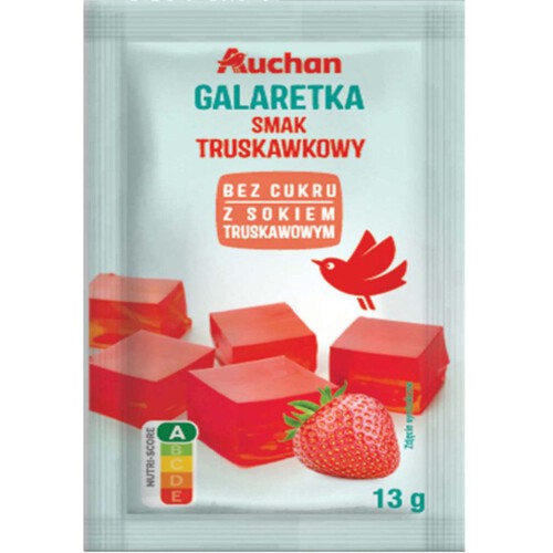 Galaretka o smaku truskawkowym bez cukru Auchan 13 g