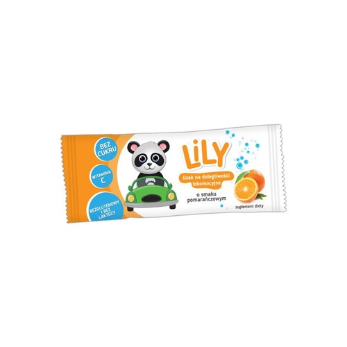Lizak o smaku pomarańczowym na choroby lokomocyjne LiLY  8 g