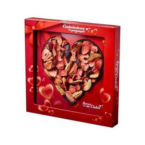 Czekoladowe serce z owocami liofilizowanymi Chocolu 150 g