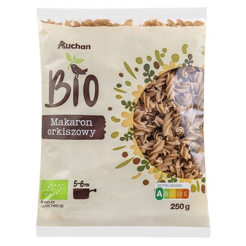 BIO Makaron ekologiczny orkiszowy. Świderki Auchan 250 g